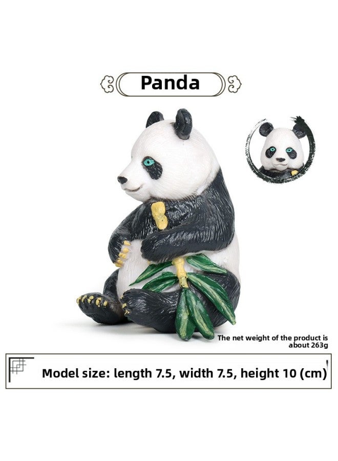 Simulation Wild Animal Model Children's Cognitive Toys Solid Static Panda Toys Hand-made Scene Ornaments-Color:SQ Sitting Giant Panda - Image 3