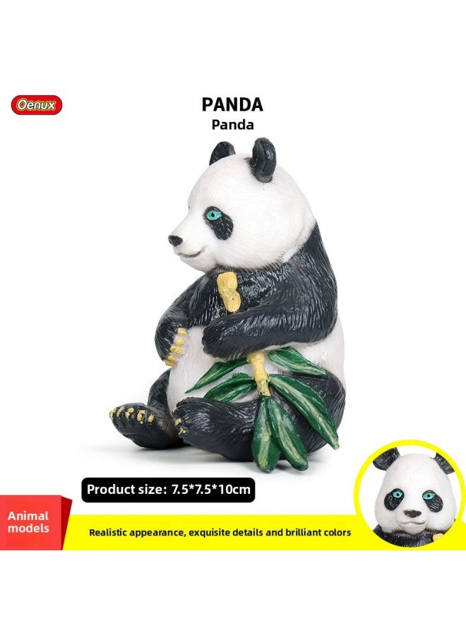 Simulation Wild Animal Model Children's Cognitive Toys Solid Static Panda Toys Hand-made Scene Ornaments-Color:SQ Sitting Giant Panda - Image 2