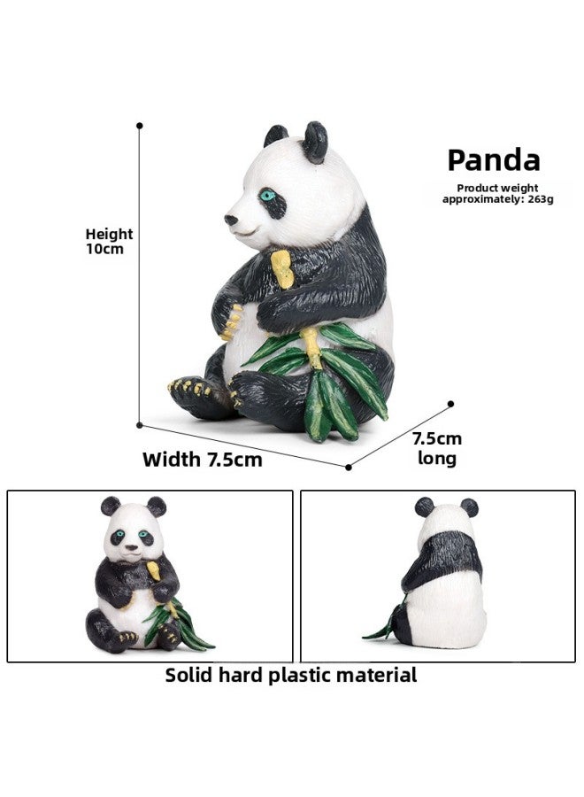 Simulation Wild Animal Model Children's Cognitive Toys Solid Static Panda Toys Hand-made Scene Ornaments-Color:SQ Sitting Giant Panda - Image 1