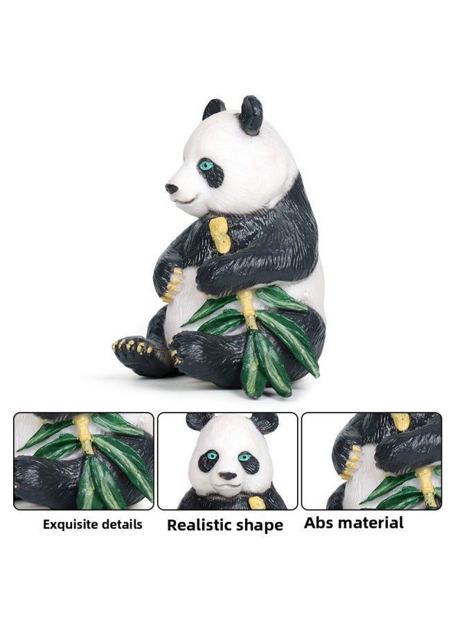 Simulation Wild Animal Model Children's Cognitive Toys Solid Static Panda Toys Hand-made Scene Ornaments-Color:SQ Sitting Giant Panda - Image 4