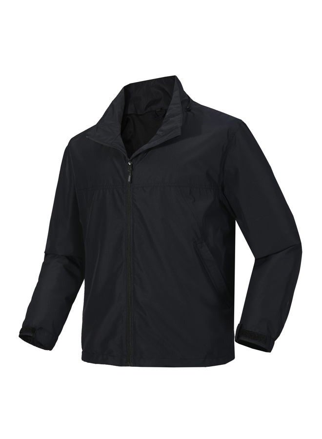 EIGIOO Men's Lightweight Hooded Jacket Waterproof Windbreaker Raincoat Shell Jacket for Outdoor Hiking Traval, Black, L - Image 4