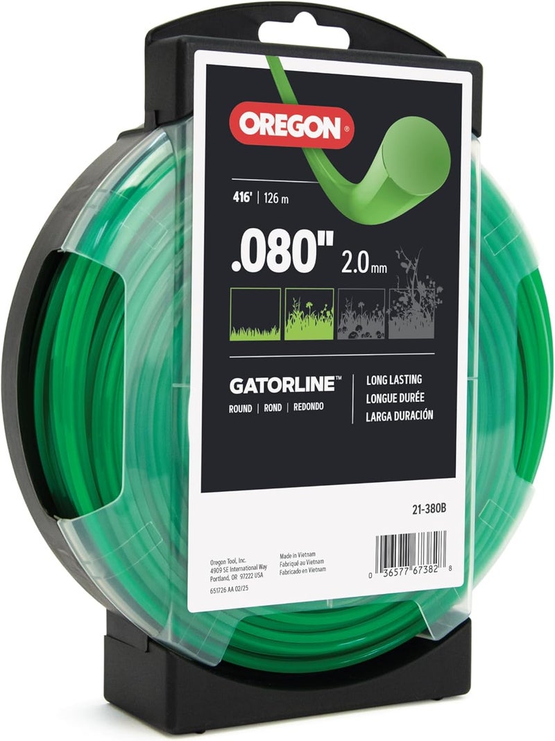 Oregon 0.080 in. Gatorline Round Weed Wacker/String Trimmer Line, 1 lb. (416 ft.) Bulk Donut, Fits Stihl, DeWalt, Ryobi and Greenworks 21-380B - Image 1