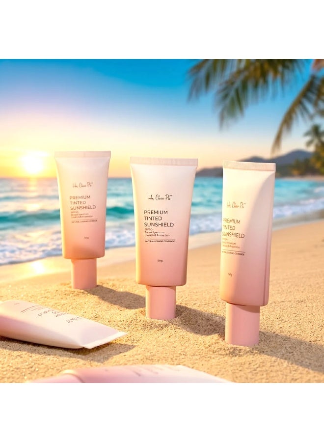 Her Choice Ph Her Choice Premium Tinted Sunshield SPF 50+ Broad Spectrum Sunscreen 50g Enjoy advanced daily sun protection with a lightweight tinted formula that helps even skin tone, provides natural-looking coverage, and shields against harmful UVA and UVB rays while supporting acne-prone skin. - Image 4