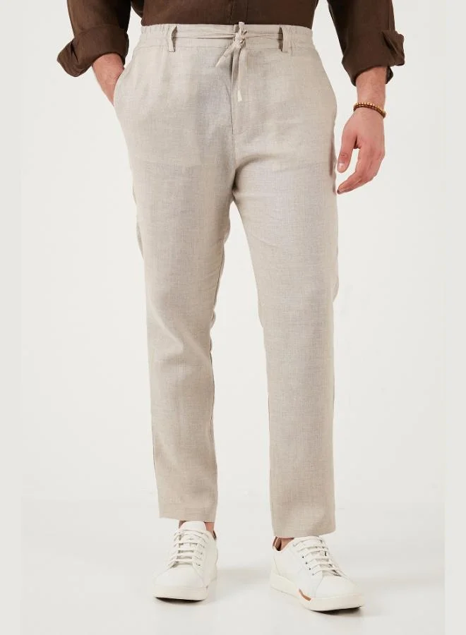 Buratti  Buratti Linen Regular Fit Normal Waist Straight Leg Trousers Men's PANTS CF26S6110228 for Men | Best Price UAE