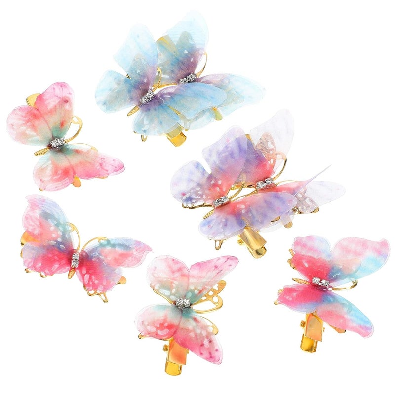PRETYZOOM 8pcs Butterfly Hair Clips Small Fairy Barrettes for Teens Colorful Hair Accessories for Wedding and Everyday Use - Image 1