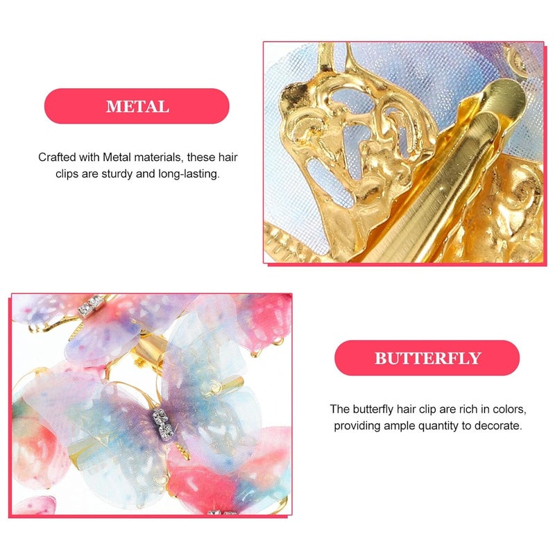 PRETYZOOM 8pcs Butterfly Hair Clips Small Fairy Barrettes for Teens Colorful Hair Accessories for Wedding and Everyday Use - Image 3