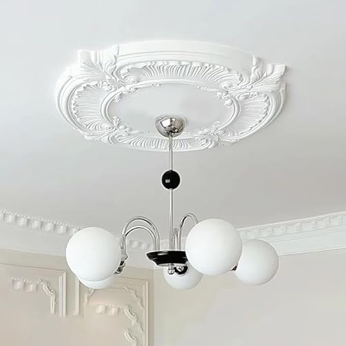 CEILING FAN MEDALLION SPLIT - CEILING LIGHT SPLIT COVER PLATE | ELEGANT TRIM ADHESIVE COVER TIGHT FIT FOR INDOOR STUDY BEDROOM LIBRARY RESTAURANT SCHOOL - Image 3