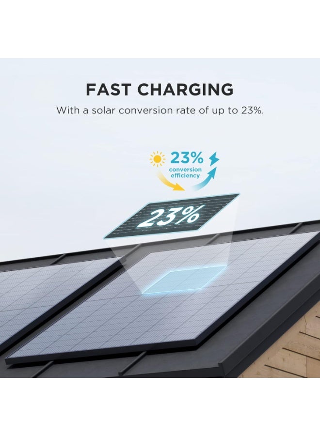 ECOFLOW EF ECOFLOW 2PCS 400W Rigid Solar Panel Monocrystalline High-Efficiency Solar Module 37.1V(Vmp31V) 13.79A (Imp12.90A) 400W - Image 2