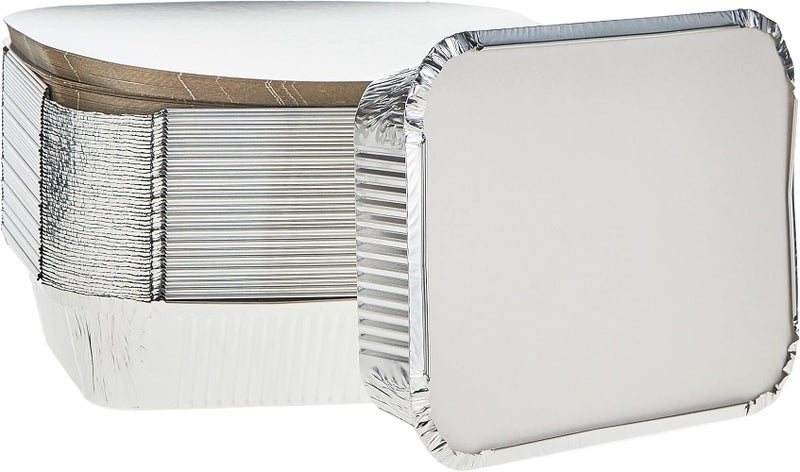 Hotpack Aluminium Rectangle Container 1850Ml With Lid 50 Pieces - Image 2