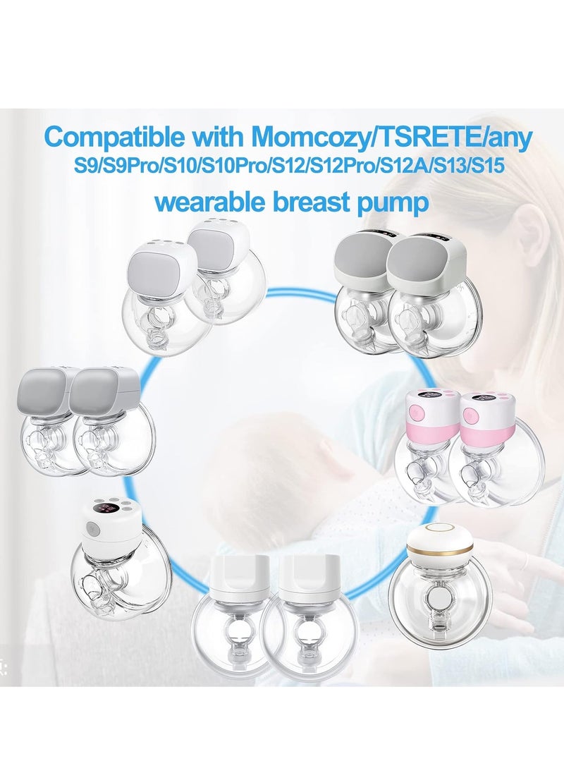 Generic - 9 Pack,Breast Milk Pump Flange Inserts 13/15/17/19/21mm Compatible with Momcozy Wearable Breast Pump, for TSRETE/Spectra/Medela 24mm Shields/Flanges, Include Silicone Diaphragm&Duckbill Valve - Image 1