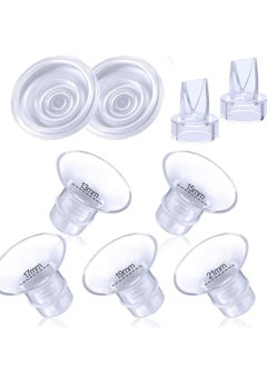 9 Pack,Breast Milk Pump Flange Inserts 13/15/17/19/21mm Compatible with Momcozy Wearable Breast Pump, for TSRETE/Spectra/Medela 24mm Shields/Flanges, Include Silicone Diaphragm&Duckbill Valve