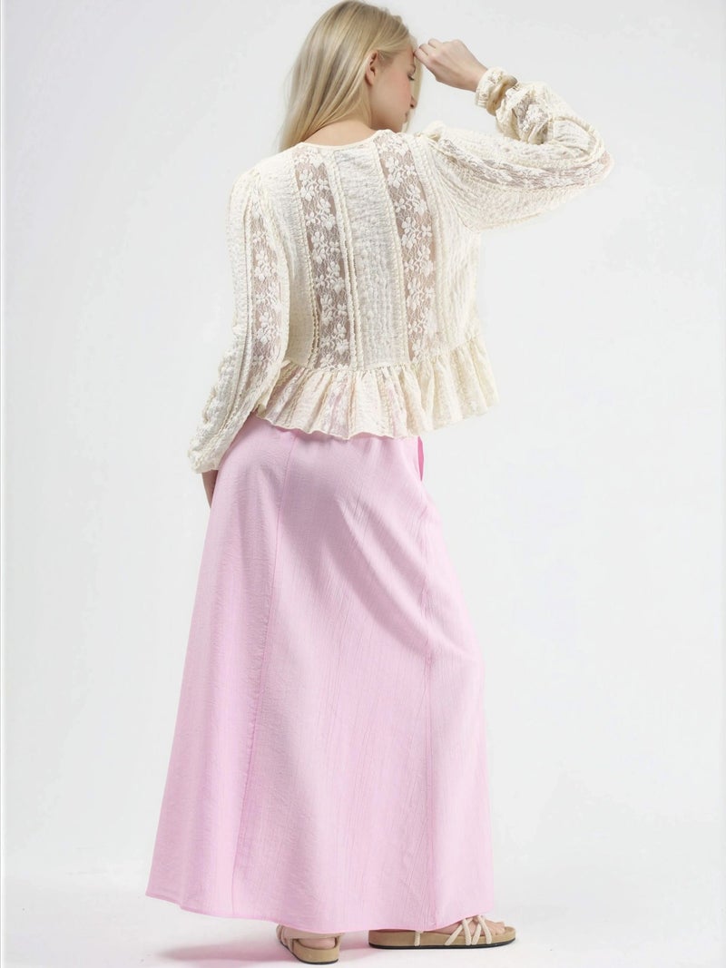 BUSEM High Waist A-Line Maxi Skirt - Image 3