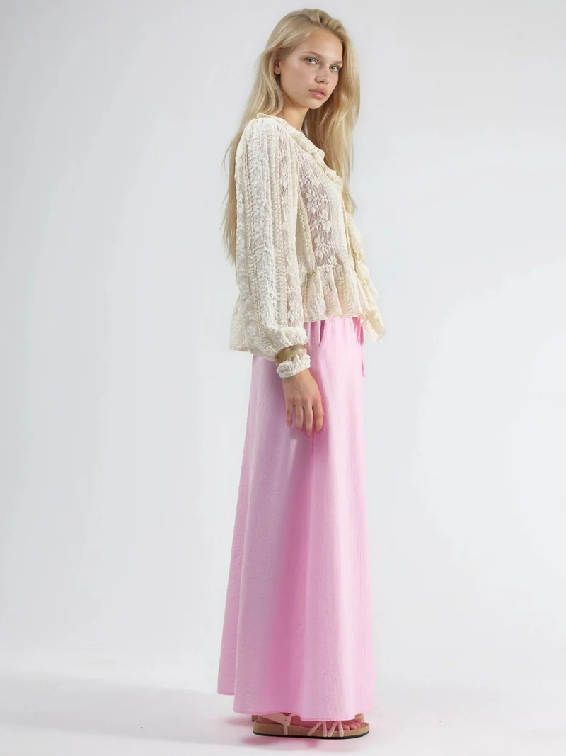 بوسيم BUSEM High Waist A-Line Maxi Skirt