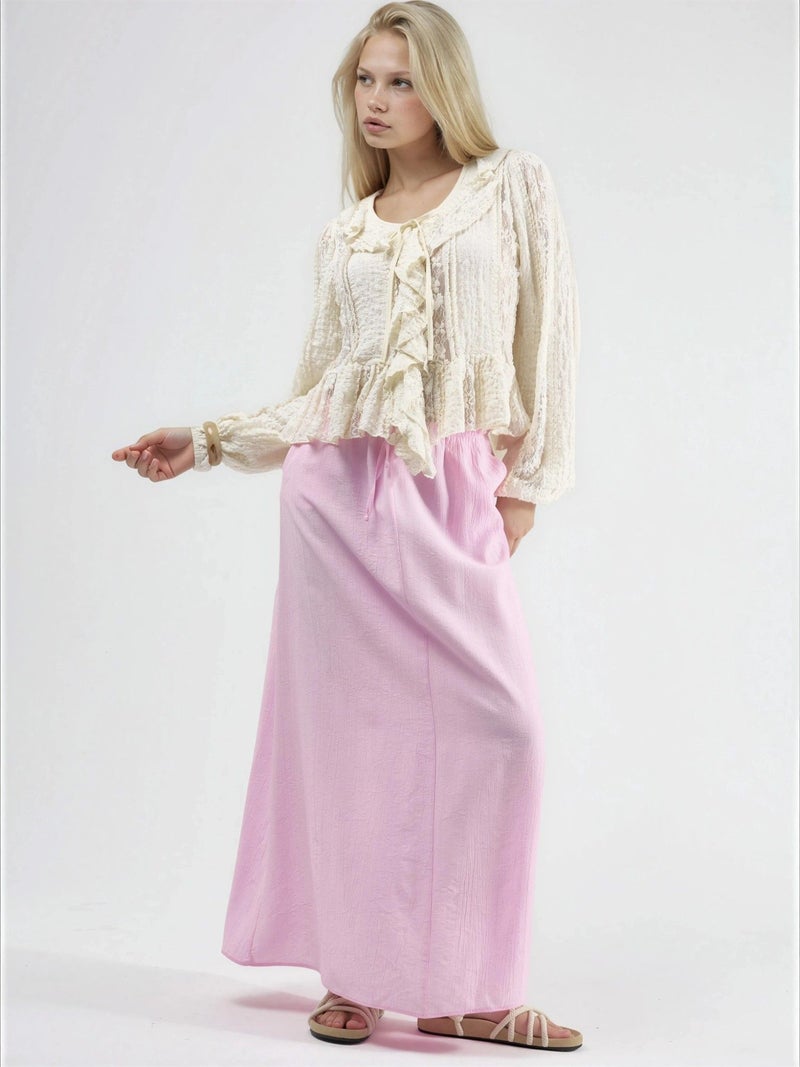 BUSEM High Waist A-Line Maxi Skirt - Image 5