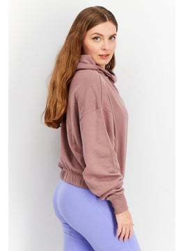 Adidas Women Sportswear Fit Studio Lounge Cropped Hoodie, Mauve  - Image 2
