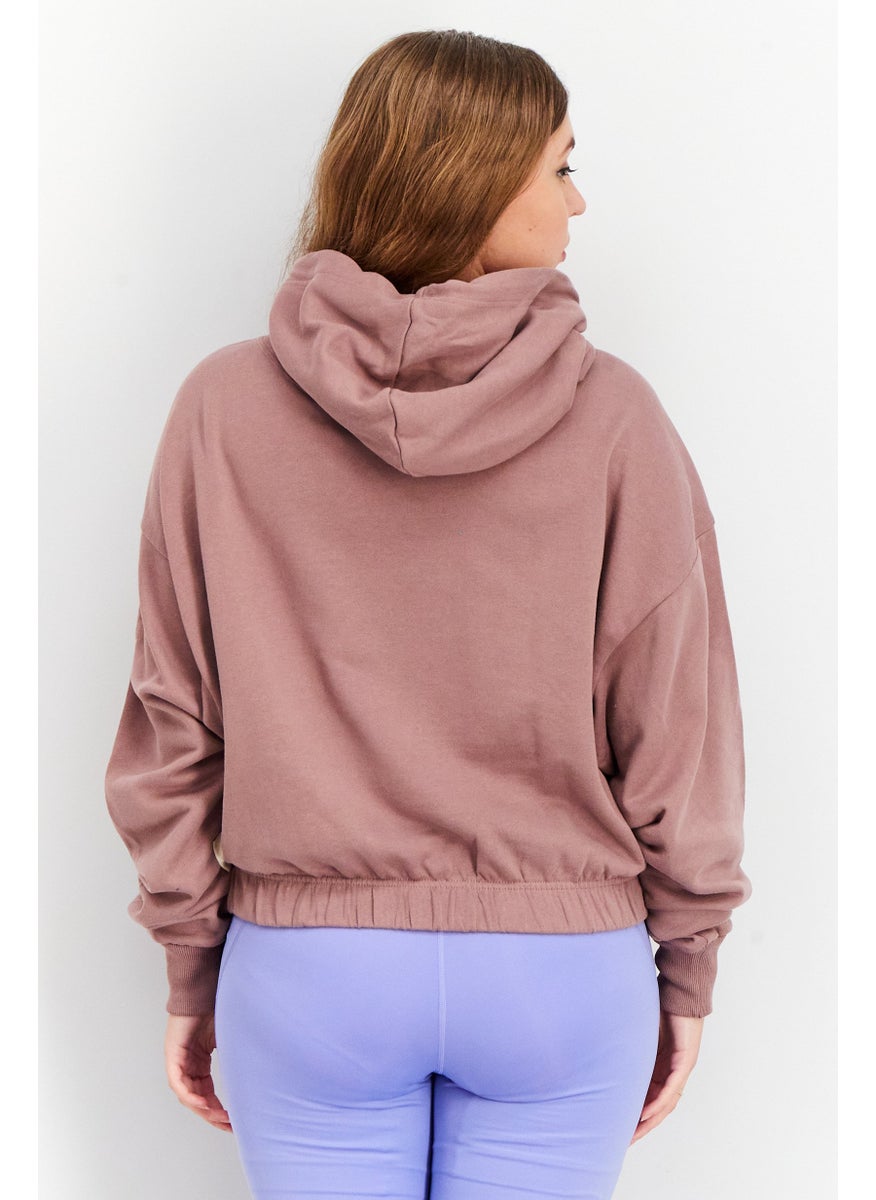 Adidas Women Sportswear Fit Studio Lounge Cropped Hoodie, Mauve  - Image 3