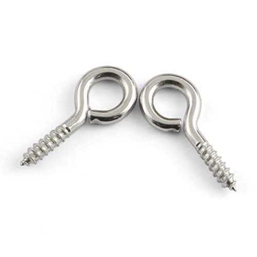 PZRT 2pcs 8Inch Window Lock Hook & Eye Door Latch Stainless Steel Cabin Hook with Screw Eye Pins - Image 3