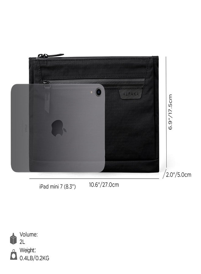 ALPAKA حقيبة ALPAKA Zip Pouch Max V2 - أسود، قماش Axoflux 210D مقاوم للماء، سحابات YKK مقاومة للعوامل الجوية، جيب أمامي بسحاب، حقيبة كتف صغيرة للرجال - حامل جواز سفر وحقيبة محفظة سفر للعائلة والرجال - Image 3