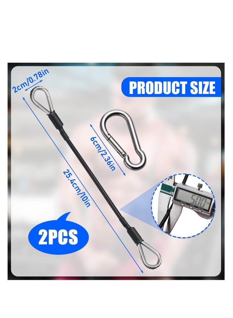 Peachjoy Gym Cable Extension, 2 Pcs 10 Inch Fitness Extension Rope Attachment with Carabiner, Compatible with Home Gym Machine Accessories, For LAT/Tricep Pull Down, Leg Extension  - Image 2