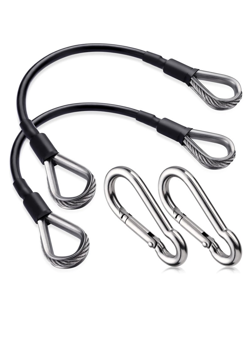 Peachjoy Gym Cable Extension, 2 Pcs 10 Inch Fitness Extension Rope Attachment with Carabiner, Compatible with Home Gym Machine Accessories, For LAT/Tricep Pull Down, Leg Extension  - Image 1