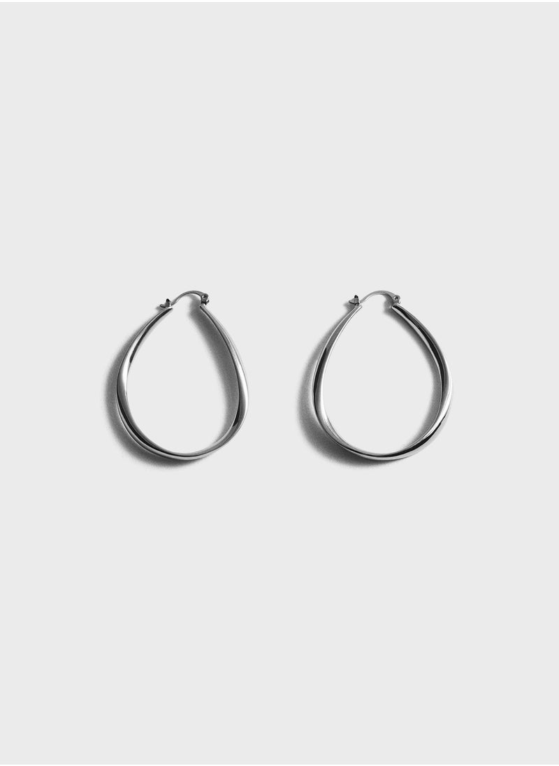 MANGO Oval Hoop Earrings  - Image 1