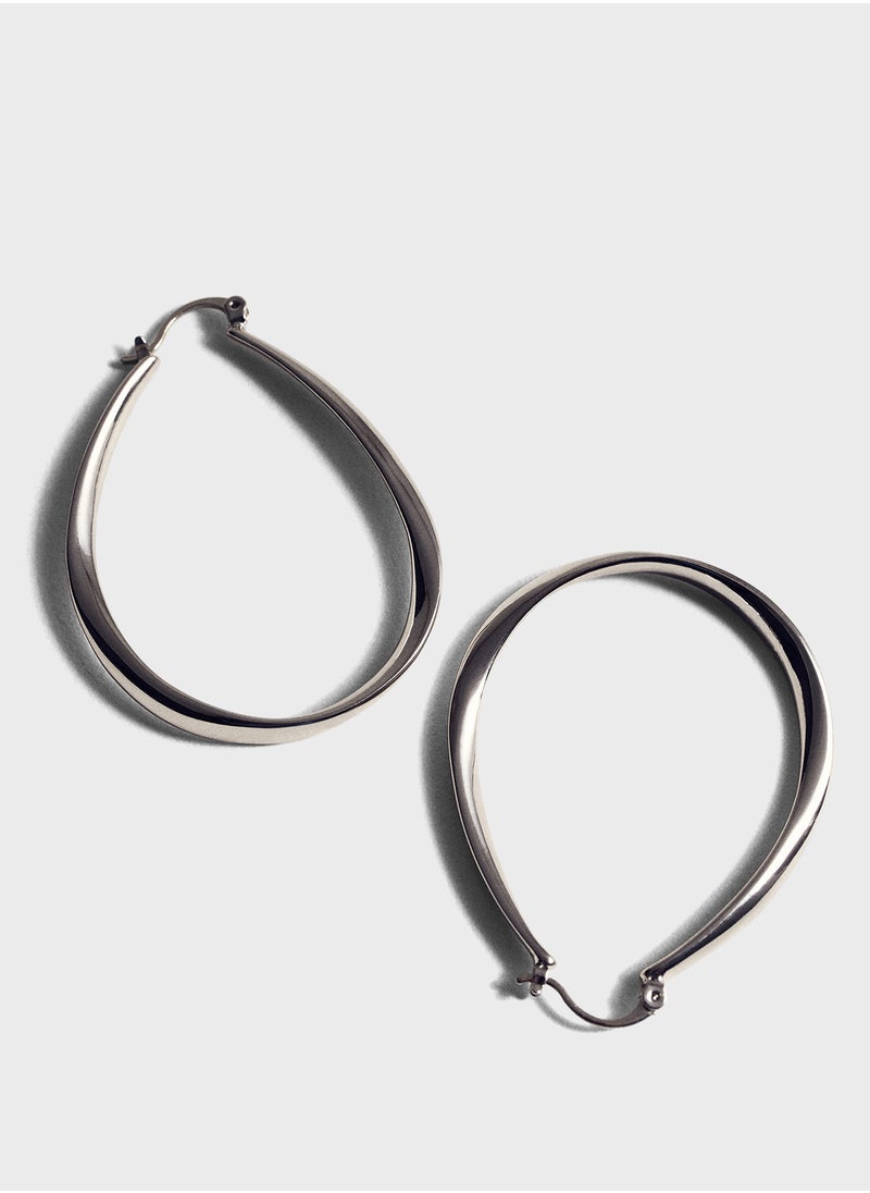 MANGO Oval Hoop Earrings  - Image 2