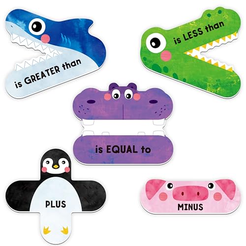 SpriteGru 5 Magnetic Math Signs, Math Symbols Greater Than/Less Than/Equal to/Minus/Plus Math Demonstration Tool Teacher School Classroom Supplies, Numeric Relationship Understanding and Math Problem Solving - Image 1