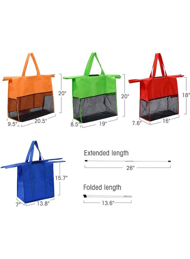 Reusable Trolley Bags For Shopping Cart 4 Pack Shopping Cart Bags Reusable Grocery Bags for Trolley Carts Shopping Bags Trolley Bags Grocery Cart Bags for Hot or Cold Groceries  - Image 2