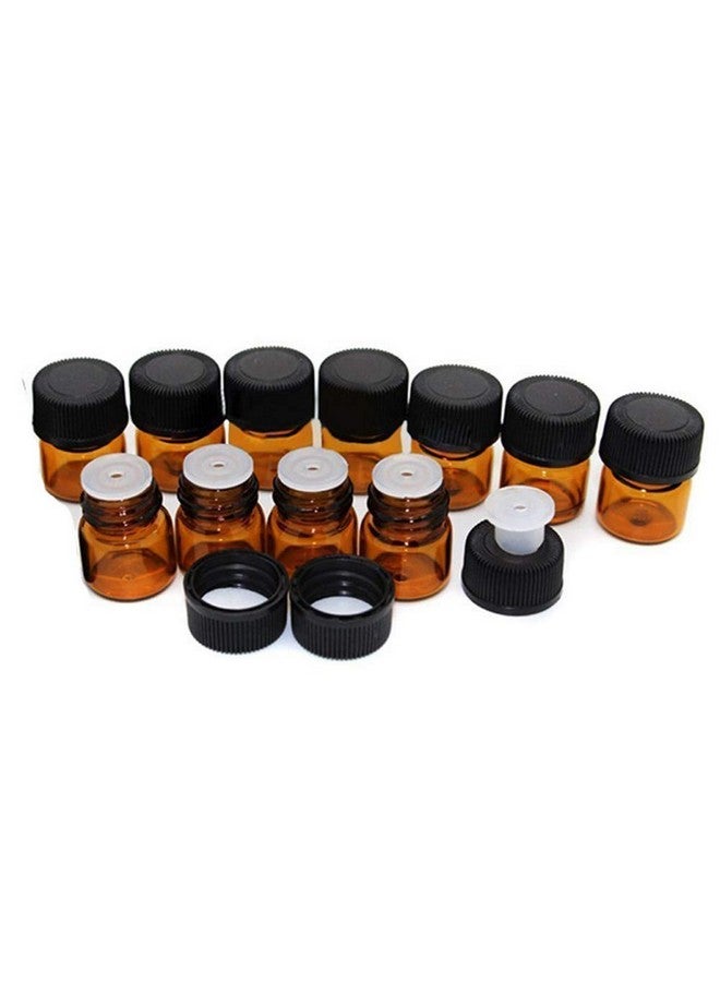 ELFENSTALL 50Pcs 2Ml Oil Bottles For Essential Oils (58 Dram) Amber Glass Vials Bottles With Orifice Reducers And Black Caps - Image 4