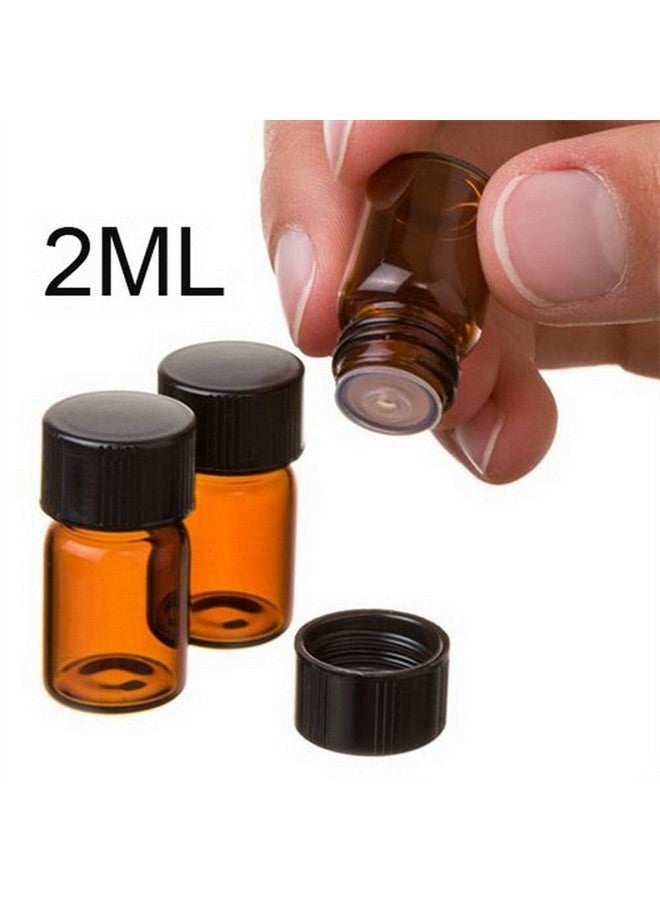 ELFENSTALL 50Pcs 2Ml Oil Bottles For Essential Oils (58 Dram) Amber Glass Vials Bottles With Orifice Reducers And Black Caps - Image 2
