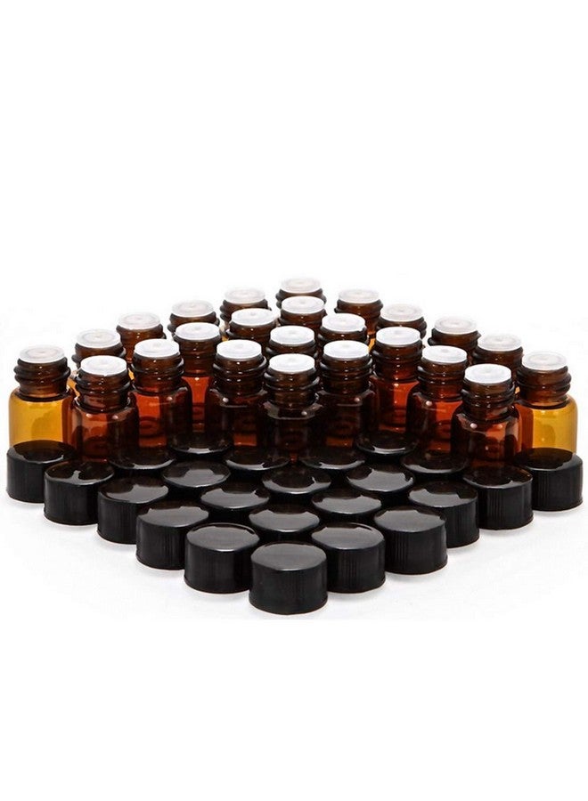 ELFENSTALL 50Pcs 2Ml Oil Bottles For Essential Oils (58 Dram) Amber Glass Vials Bottles With Orifice Reducers And Black Caps - Image 3
