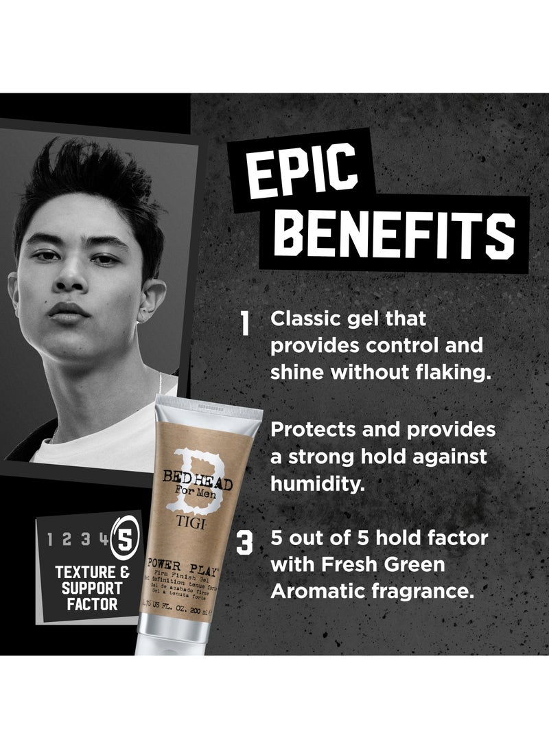 Bed Head Tigi Power Play Mens Hair Gel - Strong Hold - Hair Styling - 200 ml, 3 Pack - Image 2