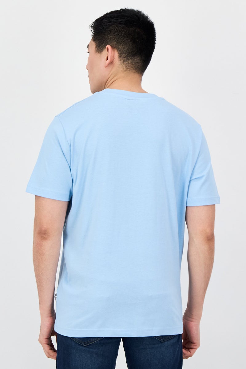 Nicce Men Crew Neck Short Sleeve Brand Logo T-Shirt, Blue - Image 3