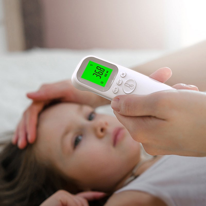 Infrared Thermometer White 3-Color Backlight 1.3-Inch Large LCD Screen - 32-Set Data Storage Body Thermometer for Home Healthcare & Surface Temperature Measurement - Image 3