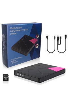 External CD DVD Drive for Laptop, High Speed USB 3.0 Type-C DVD+/-RW Burner CD ROM External Drive Optical Disk Reader Writer, Portable DVD Player Compatible with Desktop PC Mac OS Linux Windows
