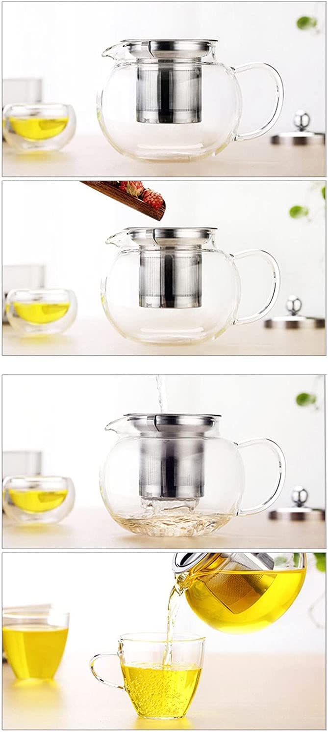 Wellxo Glass Teapot with InfuserTea Pot Stovetop Safe Blooming and Loose Leaf Tea Maker  - Image 2