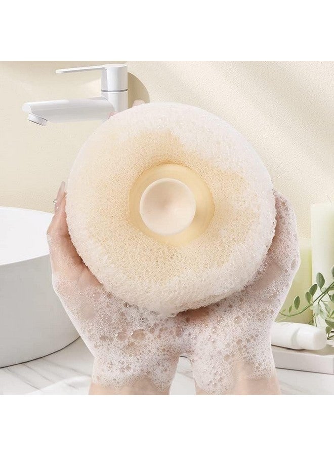 DJIVAN Ultra Soft Exfoliating Bath Shower Scrub Sponge for Men, Women, and Baby | Round Bathing Foam Loofah for Mud & Dirt Removal | Gentle Body Exfoliator with Suction Cup | 1 Piece - Image 2
