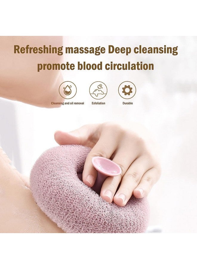 DJIVAN Ultra Soft Exfoliating Bath Shower Scrub Sponge for Men, Women, and Baby | Round Bathing Foam Loofah for Mud & Dirt Removal | Gentle Body Exfoliator with Suction Cup | 1 Piece - Image 3