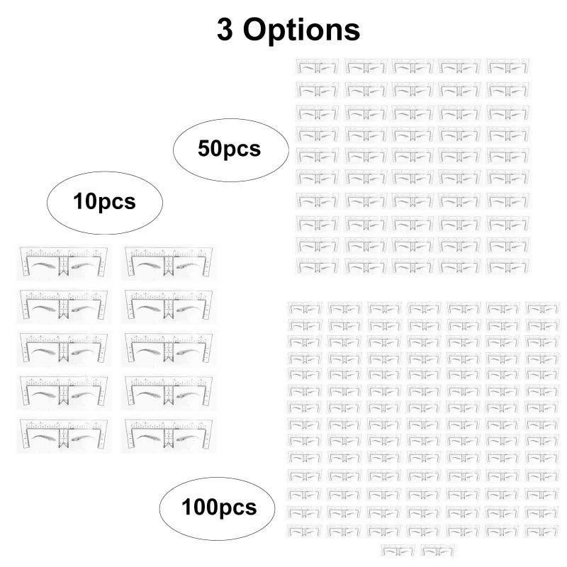 Eyebrow Ruler Stickers Disposable Adhesive Eyebrow Sticker Set Microblading Measuring Positioning Ruler for Eyebrow Tattoo Makeup Tool - Image 4