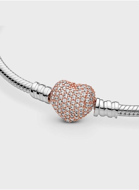 Pandora Moments PavÃ© Heart Snake Chain Bracelet