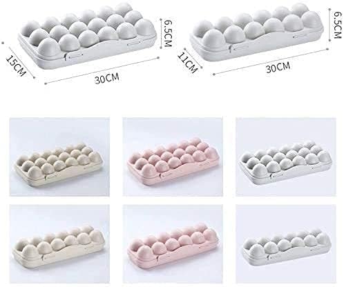 BANCROFT Plastic Egg Storage Box | 18 Grids | Stackable Container Organizer | Portable Food Storage | BPA-Free with Lid | Freestanding Egg Tray | Holder for Refrigerator (Grey) - Image 5
