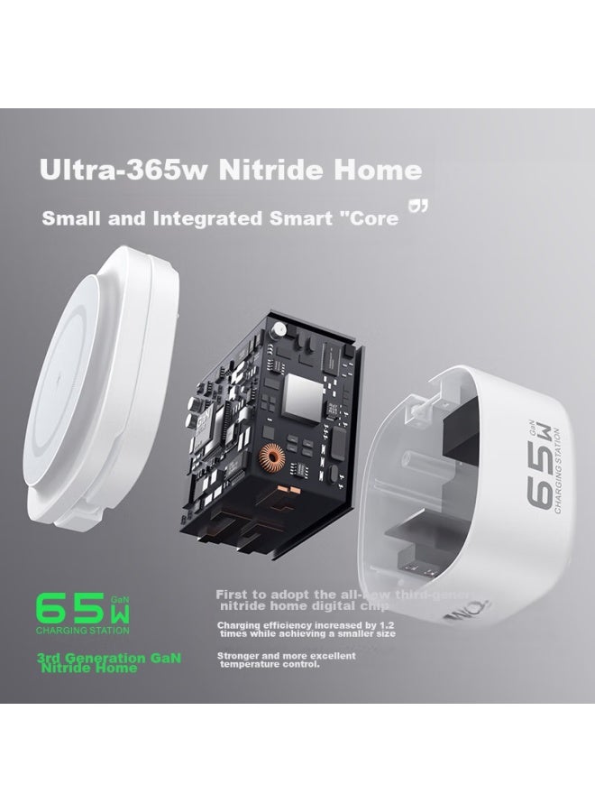 WP W&p Compatible With Apple Wireless Charger, 5-in 65w Gan Foldable Stand, Fast Charging For Iphone 16, Earphones, Watch, Macbook, Laptop, Wp - Image 5