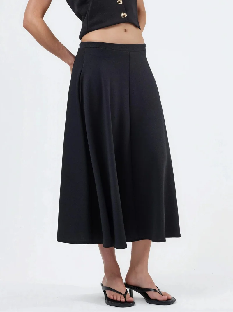 بوسيم BUSEM High Waist A-Line Midi Skirt