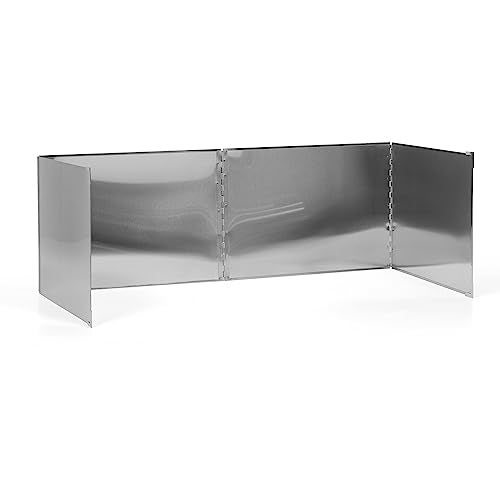 Livzing Stainless Steel Foldable Kitchen Oil Baffle Plate for Stove 4-Panel Splatter Guard -Foil Gas Stove Shield-Heat Insulation and High-Temperature Resistance-Oil Splash Proof-Cooking Tool - Image 1