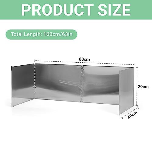 Livzing Stainless Steel Foldable Kitchen Oil Baffle Plate for Stove 4-Panel Splatter Guard -Foil Gas Stove Shield-Heat Insulation and High-Temperature Resistance-Oil Splash Proof-Cooking Tool - Image 2