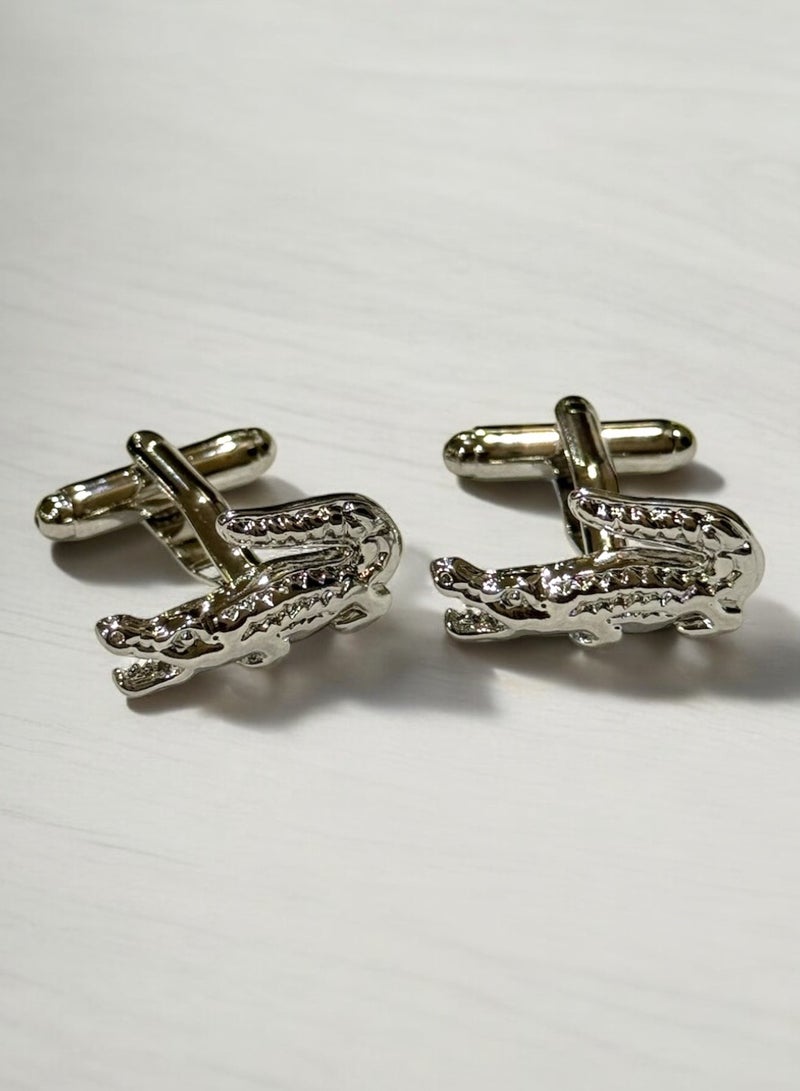 JewelleryClub Elegant & High Quality Chrome Plated Cufflinks For Men - Image 1