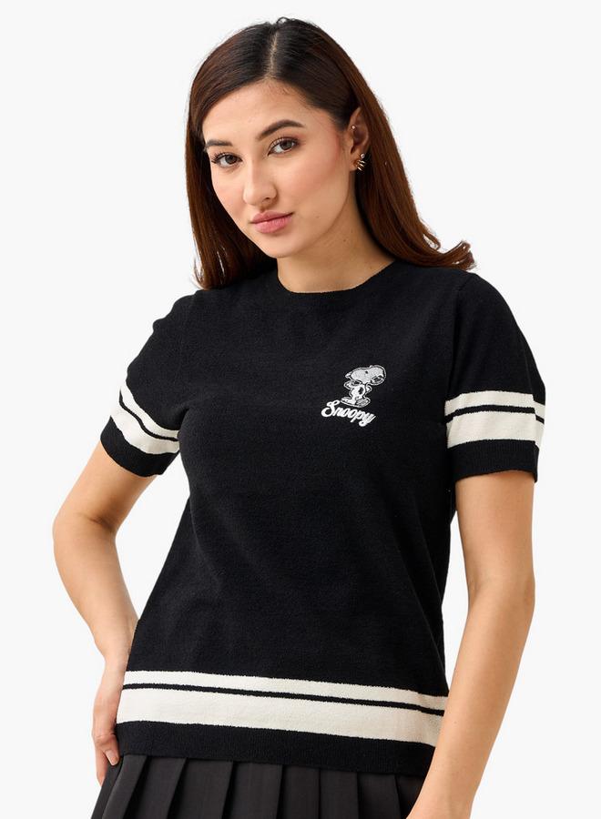 اس بي كاركترز تي شيرت محبوك بتطريز سنوبي - Image 4