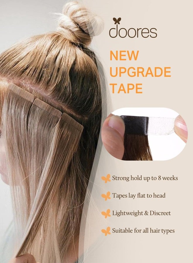 DOORES Tape in Hair Extensions, Jet Black 16 Inch 50g 20pcs, Human Hair Extensions Remy Natural Hair Straight Hair Double Side Tape in Extensions - Image 5