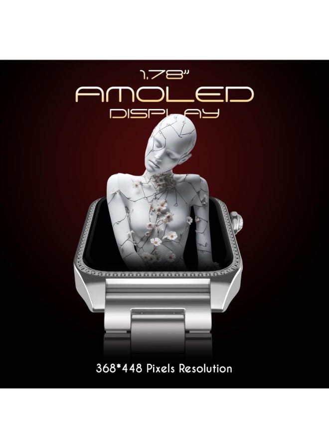 Fire-Boltt Renewed - Luxury Stainless Steel Smart Watch. 1.78" AMOLED, Always-On Display, 368 * 448 px Resolution, Bluetooth Calling, 75 HZ Refresh Rate - Image 3