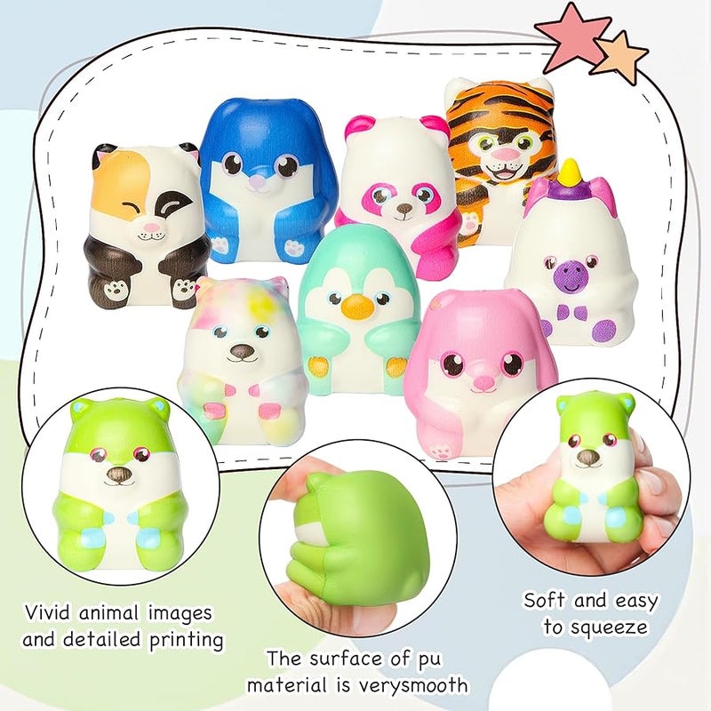 Aruytps 24 Pcs Animal Squishy Toys for Kids, Slow Rising Squeeze Stress Relief Toys, Kawaii Jumbo Squishies Party Favors for Boys Girls Goodie Bag Stuffers, Pinata Stuffers,Carnival Prizes,Classroom Rewards - Image 4
